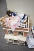 Modern Two Storey Dolls House in the Georgian style along with three modern Dolls