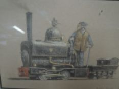 Pastel Drawing, Neville Morris, Horwich Works Loco 'Mouse', Lancashire & Yorkshire Railway Horwich