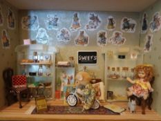 Miniature Dolls House Display, Sweet Shop, 41cm x 28cm