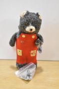 1950's/60's Japanese Clockwork Bear with bell, missing balloons