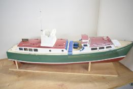 Model Boat hand built by Renowned Model Builder Allan Miller, wooden and plastic, Commander in Chief