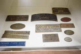 Brass or Cast Machine/Engine Plates, Gwynnes Pumps Ltd Lincoln London, Stevens and Major Patent