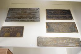 Brass or Cast Machine/Engine Plates, Makers Alfred Dodman & Co Ltd Kings Lynn, Manufactured by The