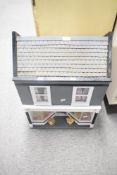 Modern Wooden Dolls House, two storey and fully furnished, height 70cm, width 46cm, depth 35cm
