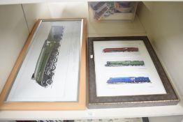 Railway Prints, After Richard Green Sir Nigel Gresley Limited Edition 52/350, framed and glazed 79cm