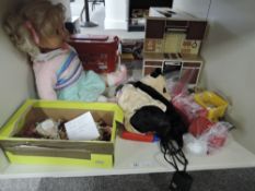Mixed Vintage Toys, Modern Meccano, Sylvanian Family, Panda Pjama Case and a 1985 Playmates Doll