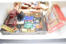 Playworn Die-casts etc, Dinky, Matchbox and similar along with a reproduction tin plate Truck and