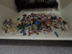 Britains and similar playworn Farm Animals and Accessories, along with other figures