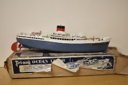 A Tri-ang clockwork and plastic Scale Model, RMS Pretoria Castle, key present, appears in working