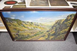 Carl Henderson GRA, British 20th Century, Oil on Board, Millers Dale Junction, framed, 101cm x 67cm,