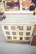 Modern Wooden Dolls House, three storey and fully furnished, height with wooden stand 122cm, width
