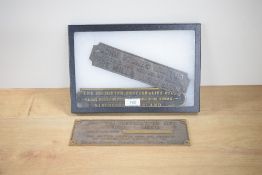 Brass or Cast Shutter Plates, John Stones Limited, The Ulverston Shutter & Lift Co Ltd, Shutter