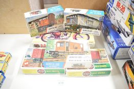1970's Airfix 1:72 scale Plastic Kits, BSA 250cc C15, Brake Van, Mineral Wagon, Cattle Wagon, Meat