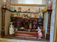 Miniature Dolls House Display, Vintage Chemist Shop, 56cm x 45cm