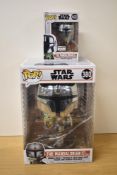 Funko Pop! Vinyl Figures, Star Wars, 380 The Mandalorian with the Child and 402 The Mandalorian with