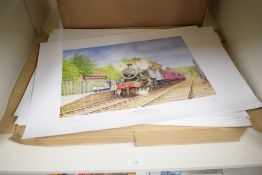 Railway Prints, After J G Robinson Thoose Were The Days, 64cm x 45cm, unframed, aprox 30