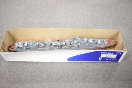 Model Boat hand built by Renowned Model Builder Allan Miller, wooden and plastic, Royal Navy