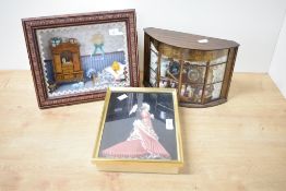 Dolls House Displays, Teddy Bear Bedroom, 30cm x 25cm, Shop Bay Window, 30cm x 18cm and a