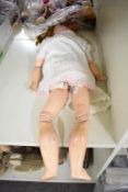 Armand Marseille Bisque Headed Doll, early 20th century, sleep brown eyes, open mouth with 4 teeth