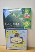 Modern Games, Readers Digest The Great British Train Game and Mattel Games Scrabble, both in