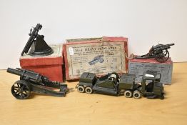 Military Die-casts, Britains 1522 Anti-Aircraft Gun, 1201 Royal Artillery Gun and No 2 18-in Heavy