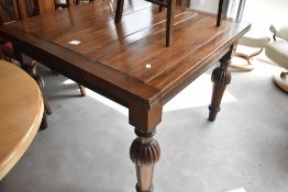 An early 20th Century drawer leaf dining table, closed size approx. 108 x 108cm