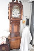A 19th Century mahogany long cased clock having 30 hour movement and painted dial , named for J