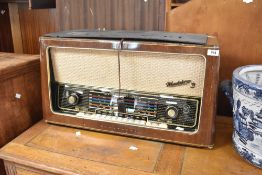 A vintage Madeira wireless radio, width approx. 64cm