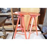 Two adjustable stools