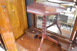 A stained frame Victorian occasional table having octagonal top, diameter approx. 42cm