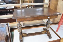 A vintage oak refectory style coffee table, approx. 71 x 46cm