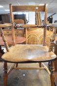 A 19th Century elm and ash country style kitchen armchair (not Windsor)