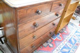 A Victorian mahogany chest of two over three drawers, width approx. 110cm