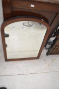 A Victorian mahogany arch top mirror (ex dressing table)