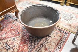 A large copper cauldron, diameter approx. 70cm