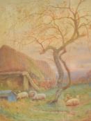 T. Murray Bernard Blaydon (British 1864-1939) watercolour, 'Evening in late Autumn, A Warwickshire