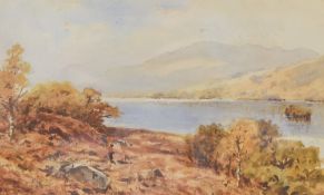 Herbert Moxon Cook (1844-1928/29) watercolour, Loch Ard near Aberfoyle, signed and dated 1922
