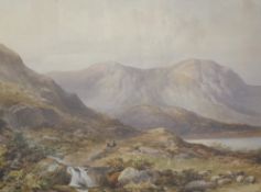 Artist unknown, 20th century English school watercolour, pastoral scene, possibly the Highlands of