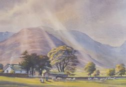 Local interest* P.H. Marriner (British 20th century) watercolour, pleasing lakeland pastoral scene