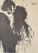 After Aldo Luongo (Argentinian b.1940) a large and striking monochrome print, untitled, an embracing
