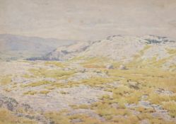 Local interest* Graham Hoggart (British 1882-1964) watercolour 'Harter Fell, Cumbria' rocky pastoral