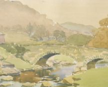 Local interest* Geoffrey M Holdsworth (British 20th century) watercolour, Ulpha Bridge, Duddon