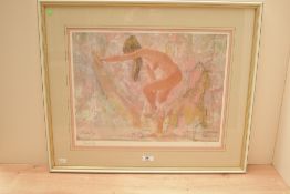 After Thornton Utz (American 1914-1999) limited edition colour print 'Morning Melody' nude boudoir