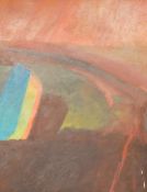 Chris (Joe) Beard (British b.1945) oil on canvas, 'Autumn Field abstract composition, signed and