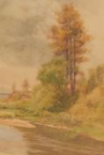 John Hodgson Campbell (British 1855-1927) watercolour, river scene, signed lower rightm within a