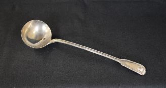 A William IV silver fiddle pattern ladle, having thread and shell decoration, marks for London 1835,