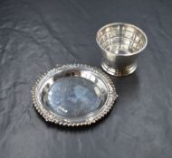 An Elizabeth II silver pin dish, of circular form with gadrooned scroll rim, marks for Sheffield