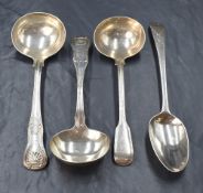 An early George IV silver Old English bright cut pattern serving spoon, marks for London 1821, maker