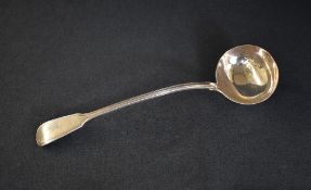 A William IV silver fiddle and thread pattern ladle, marks for London 1833, maker William Chawner