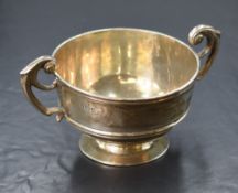 A Victorian silver sugar bowl, of circular form having a moulded rim and further moulding to the